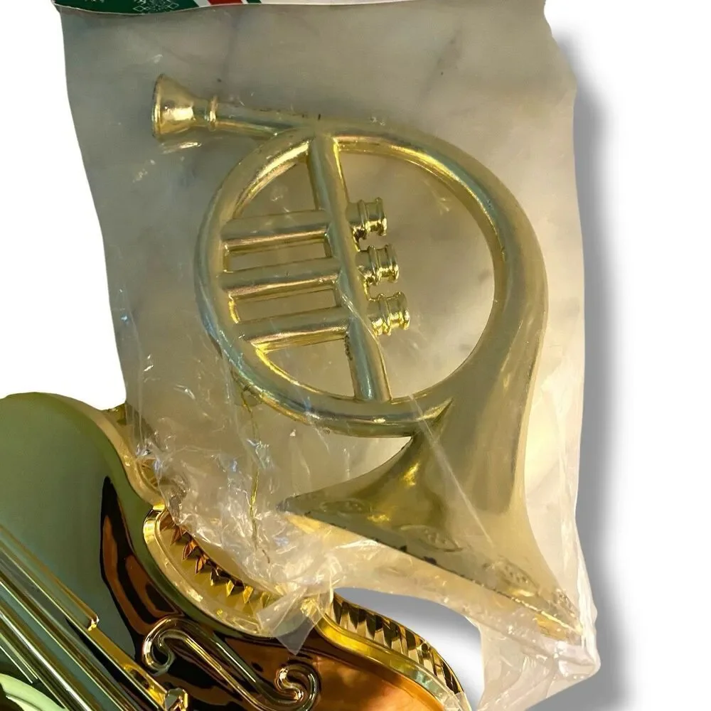 Ornament Gold Tone Plastic Violin Viola Horn Musical Instruments Crafts Wreaths